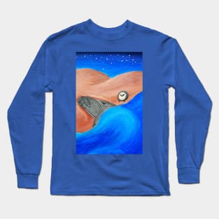 Painted Sleeping Whale Long Sleeve T-Shirt